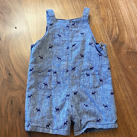 Janie and Jack Jack Baby linen dog overall 
Size 6-12 months - Picture 4 of 5